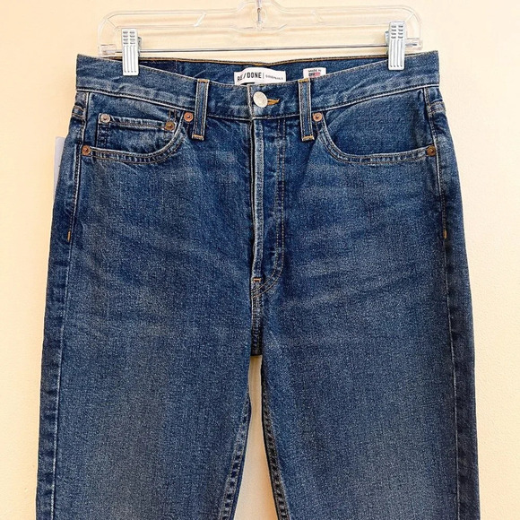 RE/DONE High Rise Skinny Classic Navy Designer Cropped Denim Jeans 29 NWT - Picture 3 of 11